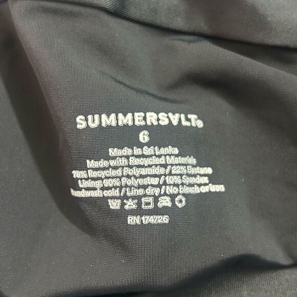 Summersalt Black One Piece Swimsuit Size 6 Halter Neck Plunge Sustainable - Picture 5 of 6